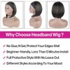 RUIP RUIBO Straight Bob Headband Wigs 10 Inch Black Mix Brown Short Bob Wigs for Black Women None Lace Half Wigs Natural Heat Resistant Synthetic Hair Headband Wigs for Cosplay Party Daily Use
