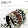 SOLUSTRE Rhinestone Hairband Baroque Beaded Headbands Crystal Hairband Hair Hoop Wide Headpiece for Women Girls, Green