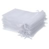 Wudygirl 100pcs Sheer Organza Bag 4X6 with Drawstring Jewelry Pouches Bags for Party Wedding Favor Candy Seashell Gift Bags (White 4x6)