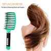 KTKUDY Detangling Brush Boar Bristles Hair Brush Make Hair Shiny & Healthier Curved and Vented Detangler Brush for Women Men Kids Wet & Dry Hair (Light green)
