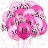 Pink 16th Birthday Balloons 18Pcs Pink Hot Pink Happy 16th Birthday Latex Balloons Hot Pink 16th Birthday Party Decorations for Girls Boys 16th Birthday Anniversary Party Supplies 12 inch