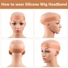 WILLBOND 2 Pieces Silicone Wig Grip Band Adjustable Silicone Wig Headband No Slip Wig Bands Seamless Wig Holder for Men Women Sports Yoga (Light Brown, Dark Brown)
