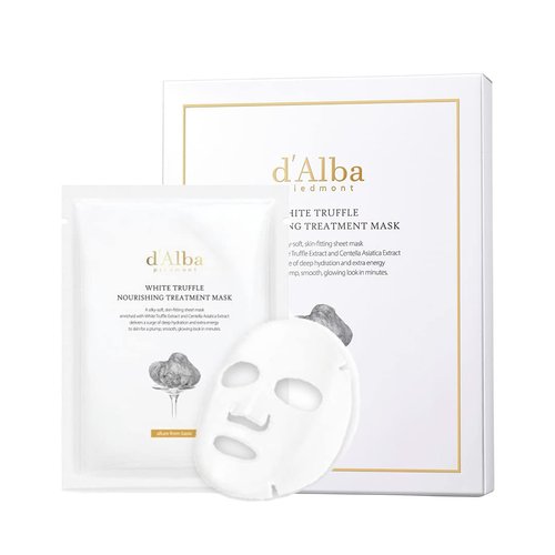 d'alba Piedmont Italian White Truffle Nourishing Mask, Vegan Skincare, Nourishing Sheet Mask for Dry and Tired Skin, Deep Hydration Mask, Korean Skin Care