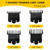 JRSHOME Upgraded Version 4 Pack T Outliners Guards for An-dis pm-t/pmt-2 / D-4 / d-5 / GI/GTO/slii/rt-1, Hair Clipper Guards Cutting Guides with Brush