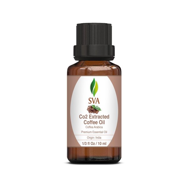 SVA Coffee Essential Oil – 1/3 Fl Oz – 100% Natural Coffee Oil - for Diffuser, Hair Care, Face, Skin Care, Aromatherapy, Scalp and Body Massage, Soap and Candle Making