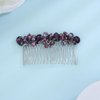 Teyglen Bridal Purple Rhinestone Hair Comb Crystal Bride Wedding Hair Comb Full Crystal Hair Piece Sparkly Rhinestone Headpiece Hair Accessories for Women Girl Party Prom