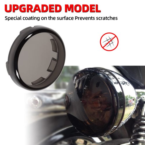 Amazicha Smoke Bullet Turn Signal Light Lens Cover Upgraded Anti-scratch Lenses Compatible for Harley Davidson Sportster, Softail, Road King, Road Glide, Street Glide, Electra Glide 2000-2024