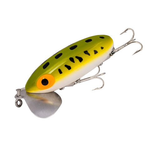 Arbogast Jitterbug Topwater Bass Fishing Lure - Excellent for Night Fishing, Frog White Belly, G600 (2 1/2 in, 3/8 oz)