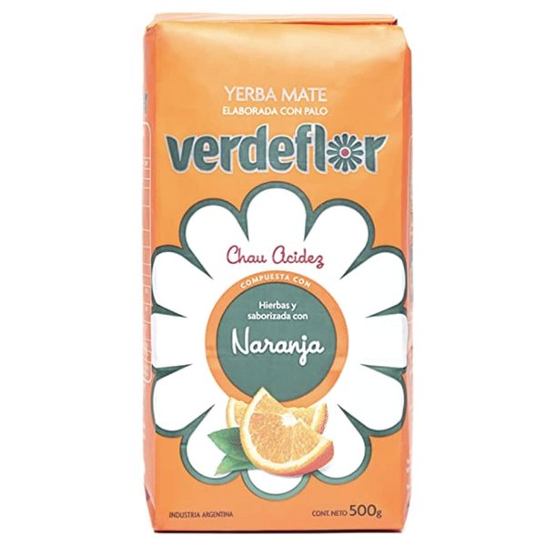 Yerba Mate Verdeflor Hierbas Serranas Mint and Herbal 500g (Orange)