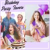 Casoty 16th Birthday Sash and Tiara for Girls, Sweet 16 Party Decorations, Purple Sweet 16 Sash and Tiara Set for Girls, 16 Birthday Decorations for Girls