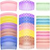30 Pieces French Hair Side Combs Set Colorful Hair Clip Combs Plastic Twist Comb Accessories for Women, 3 Styles(14, 11, 23 Teeth,Retro Color)