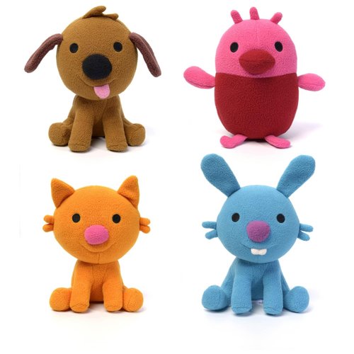 Sago Mini Plush Gift Pack, 4 Stuffed Animals with Transforming Cardboard Playhouse, Pretend Play Kids Toys for Boys & Girls Ages 3 and up