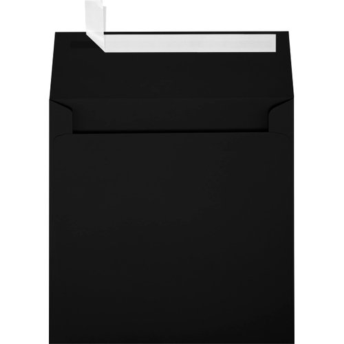LUXPaper Square Invitation Envelopes | Peel & Press | 6 1/2" x 6 1/2" | Midnight Black | 80lb. Text | 50 Qty