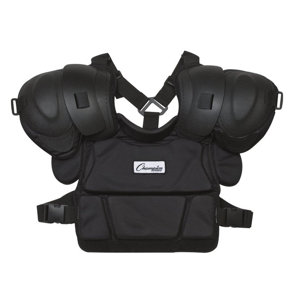 Champion Sports Low Rebound Foam Professional Model Chest Protector - 12" - Black