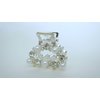 Generic Small rounded pearl crystal silver metal hair claw clip bridal clip