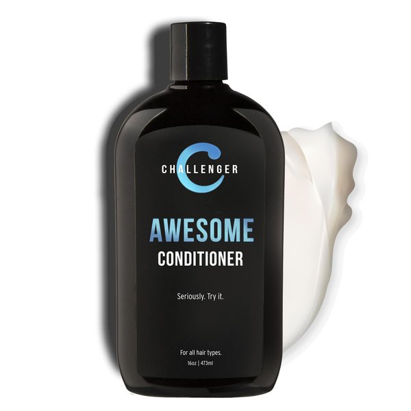 Challenger Awesome Mint Conditioner | Men's Shower Product | For Itchy & Dry Scalp | Removes Dirt & Oils | Coconut Oil, Jojoba Oil, Hydrolyzed Keratin | Sulfate Free | 16oz