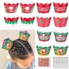 XANGNIER Christmas Hair Accessories Kits for Girls,Women,Kids,12 Pcs Liners Hair Accessories Decorations for Crazy Hair Day with 12 Hair Clips and Silicone Decorative Granules