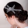 BERYUAN Crystal Flower Hair Comb for Women Girls Prom Floral Hair Comb BLUE