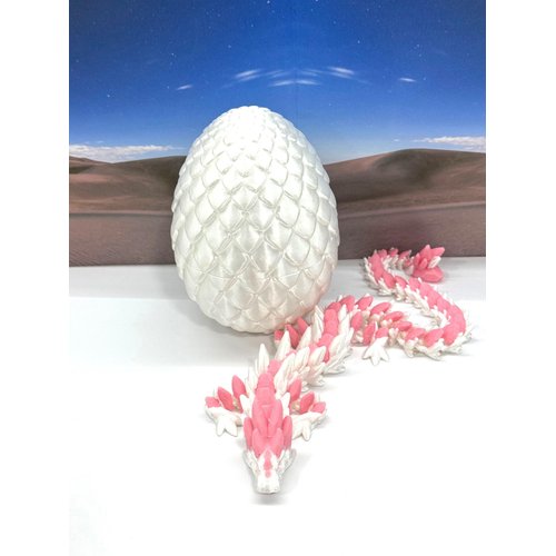 3D Printed Dragon, Articulated Gemstone Dragon with Dragon Egg, Fidget ADHD Autism Toy, Executive Desk Toy Home Office Decor D063WP