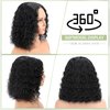 Eyefanniy Glueless Wigs Human Hair pre plucked Pre Cut Short Curly Bob Lace Front Wigs for Black Women 4x4 Lace Closure Glueless Wig with Elastic Band for Beginners 10 Inch