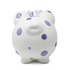 Child to Cherish Ceramic Polka Dot Piggy Bank for Girls, Purple