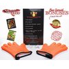 KITCHEN PERFECTION Silicone Smoker Oven Gloves -Extreme Heat Resistant BBQ Gloves -Handle Hot Food Right on Your Grill Fryer Pit|Waterproof Oven Mitts |Superior Value Set+3 Bonuses