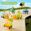 VGY Press and Go Car Toys for Toddlers 1-3, 6 Pack Baby Toy Car Set with Play Mat for Boy, Push Go Friction Vehicle Toys for Infants, One First Birthday Gifts for 1 2 3 Year Old Boys Girls