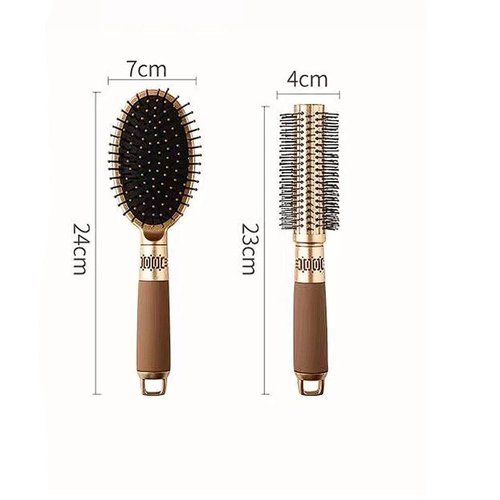 zosenda Detangling Hair Brush & Round brush, 2 Packs of Salon Results Hairbrush Set, Detangler brush for All Hair Types Hair Styling, For Women & Men & Kids, Wet & Dry Hair