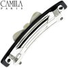 Camila Paris CP2244 French Hair Barrette Clip for Girls, Handmade Black and White, Automatic Strong Hold Grip Hair Clips for Women, No Slip and Durable Styling Girls Hair Accessories, Made in France
