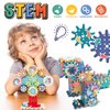 ROHSCE Gear Toys Interlocking Building Blocks, 150 Piece Educational Engineering Building Toys Set, Creative Construction STEM Kits for Boys Girls, Waffle Blocks for Toddlers Ages 3+