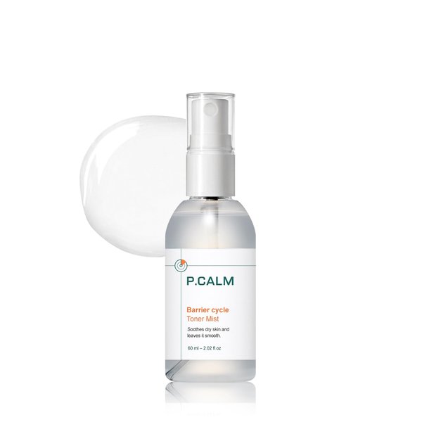 P.Calm Barrier Cycle Toner Mist – Papaya Extract, Centella Asiatica & Hyaluronic Acid for Hydration & Soothing, Korean Skincare (60ml / 2.02 fl.oz)