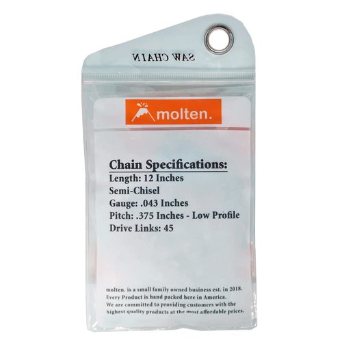 Molten. 12 Inch Chainsaw Chain Replacement for Dewalt Chainsaw 20v Max, Dewalt 20v Chainsaw, Black Decker LCS1240, Dewalt chain saw DCCS620, DWRC1200 DW01DT612 90586162 RC1200 (3 Chains)