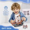 HOWBOUTDIS Pirate Playset - 10 inch Pirate Ship with 2 inch Pirate Figurines - Hours of Imaginative Play- Makes a Great Gift or a Fun Prize - Ages 3yrs+