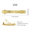 Lawie 40 Pack 3.15 Inch Gold Blank Rectangle Metal French Barrette Hair Clips DIY Crafting Clips Snap Hair Clips Ponytail Holder Bun Chignon Twist Hairclips Accessories for Women