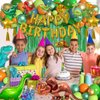 Dinosaur Birthday Party Decorations Supplies, 125Pcs Dinosaur Green Orange Blue Balloons Garland Arch Kit Happy Birthday Dino Foil Balloon Curtain for Kids Boys Dino Jungle Safari Baby Shower Party
