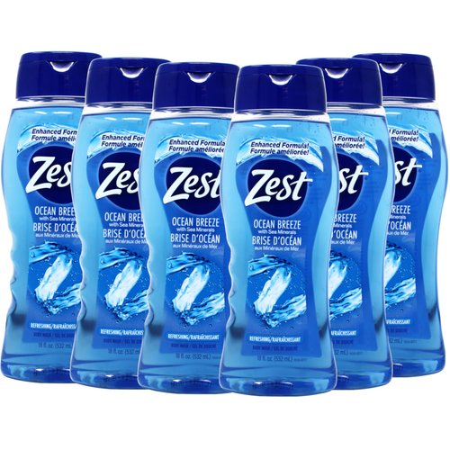 Zest Body Wash, Ocean Breeze 18 oz. (Pack of 6)