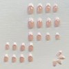 RikView French Press on Nails Oval Glossy Fake Nails Short White False Nails Full Cover Prom Nails for Women and Girls 24PCS/Set