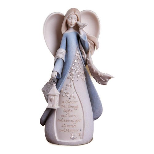 Foundations Sister Angel Stone Resin Figurine, 7.5”