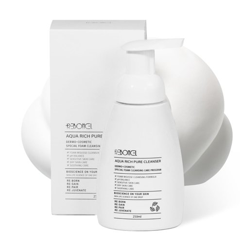 Reboncel Aqua Rich Foam Cleanser for For All Skin Type | Hydrating Gentle Daily Cleanser with Amino Acid, Korean Skin Care Face Wash (8.45 fl.oz 250ml)
