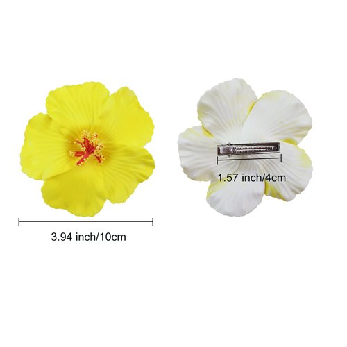 Aacehlh 6pcs Hawaiian Flower Hair Clips,3.94 Inch Plumeria Hair Clips Hibiscus Hair Barrettes for Hawaii Tropical Party Decorations, Luau Party Supplies favors, Bridal Wedding