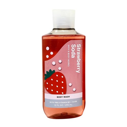 Bath & Body Works Strawberry Soda 3 Pack Body Wash Bundle with a Himalayan Salts Springs Bar Soap - Full Size