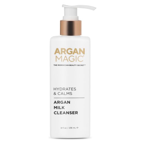 Argan Magic Hydrates & Calms Argan Milk Cleanser - Gently Cleanses and Removes Built-Up Oil and Dirt | Hydrates, Calms, and Soothes | Paraben Free, Cruelty Free, Made in USA (8 Fl Oz)