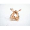 Generic Small mini rose gold double diamond hair claw clip with crystals (Primary color: Clear), 1 Count (Pack of 1)