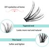 Individual Lashes 14-18mm 240pcs Cluster Lashes D Curl Natural Look Mixed Tray DIY Eyelash Extension Volume Lash Clusters Eyelashes Long 0.07 Individual Lash Extensions (40D-0.07D-14-18mm)