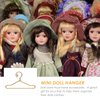 50Pcs Mini Clothes Hangers Metal Doll Clothes Dress Outfit Holders Wire Rack Stand for Miniature Dollhouse Gown Closets Toys Bedroom Accessories Golden 40mm