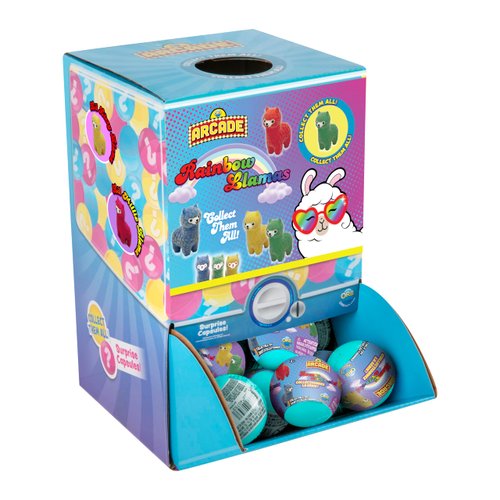 ORB Arcade Rainbow Llamas - 48 Individual Mystery Capsules, Each Containing 1 Assorted Color Rain...