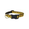 Medium Yellow/Brown Puppy Paws Dog Collar: 3/4" wide, Adjusts 13-20" - Made in USA.