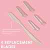 JAPONESQUE Dermaplaner Replacement Blades 4-Pack, Facial Razor Blade Heads Only