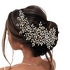 AMORARSI Crystal Wedding Hair Comb Bridal Hair Accessories Pearl and Rhinestone Bridal Side Combs for Women and Girls (Gold)
