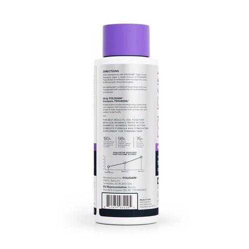 Foligain Triple Action Conditioner For Thinning Hair For Women with 2% Trioxidil | Hair Stimulating Conditioner | Women's Volumizing Conditioner (16oz) (15244)